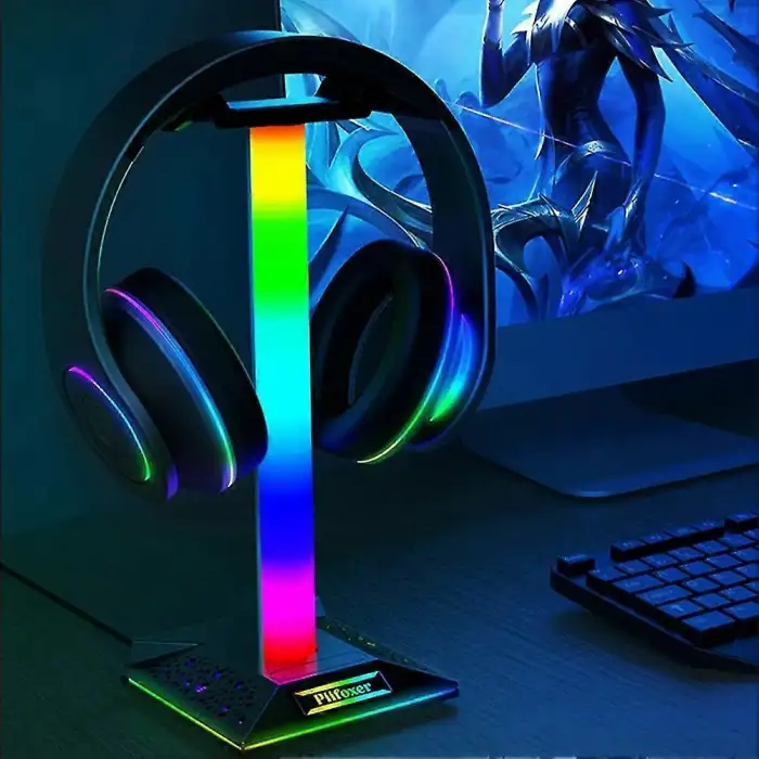 HPY Pazar RGB Gaming Kulaklık Standı – USB, Dokunmatik Işıklı