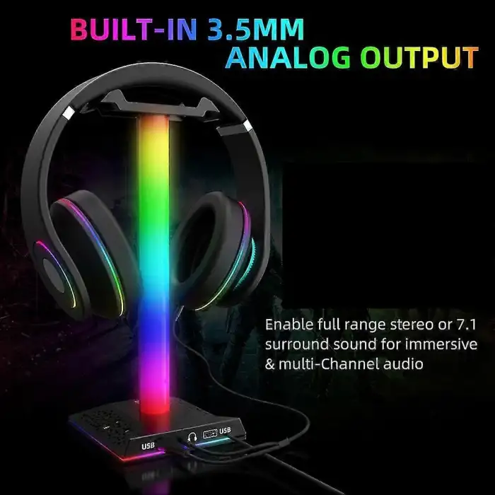 HPY Pazar RGB Gaming Kulaklık Standı – USB, Dokunmatik Işıklı