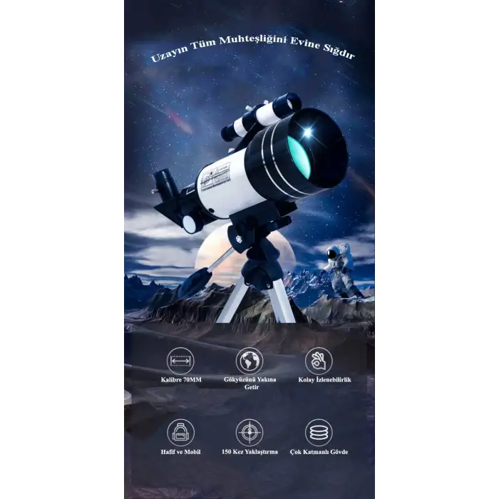 HPY Pazar Stargazing  Yüksek Büyütmeli Astronomik Teleskop – Outdoor Model