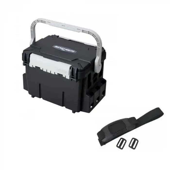 Meiho Bucket Mouth BM-5000 Siyah Takım Kutusu + Hard Belt BM-200 Askı