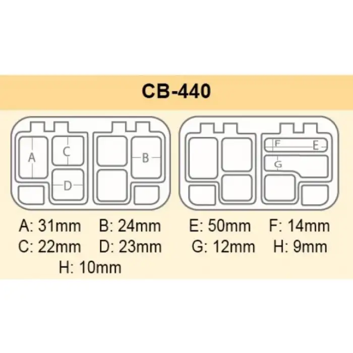 Meiho CB-440 Pro Spring Case Mıknatıslı/Bölmeli Malzeme Kutusu - Siyah