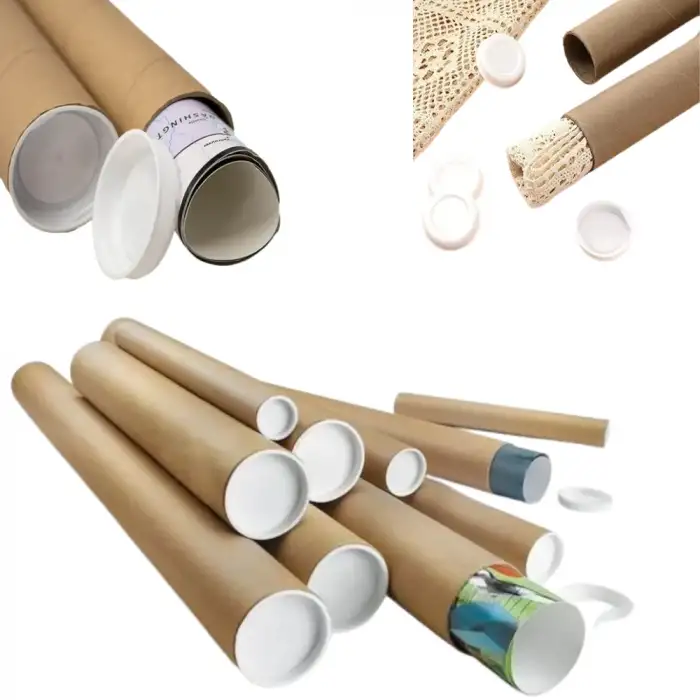 Postüp Karton Silindir Kutu - Ambalaj (125 x 7,6 cm) Kapaklı - 10 adet