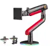 North Bayou NB F5-GR Gaming 32-60 inç Monitör Kolu 2-20 KG RGB Işıklı Yüksek Taşıma Kapasiteli Profesyonel Monitör Askısı - Kırmızı Renk