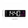 Omniax Kumandalı Duvara Monte Tarih/Sıcaklık/Alarm Özellikli LED Aydınlatmalı Dijital Saat  (39 x 13 x 3 cm)