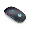 HPY Pazar LED Aydınlatmalı Şarjlı Sessiz Kablosuz Mouse (Siyah)