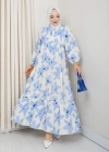 Büyük Çiçek Desen Elbise