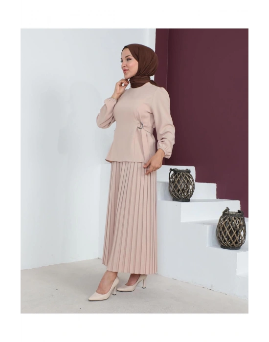 Pilise Etekli İkili Takım Krep Kumaş 7992