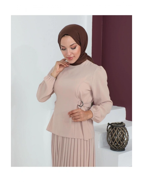 Pilise Etekli İkili Takım Krep Kumaş 7992