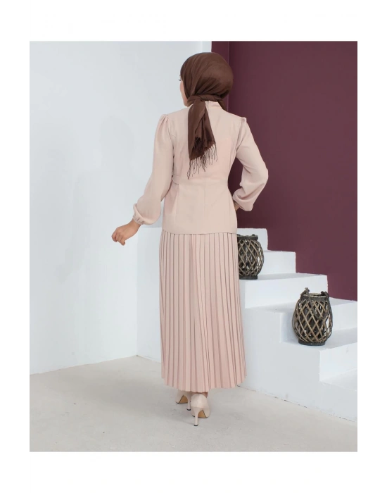 Pilise Etekli İkili Takım Krep Kumaş 7992