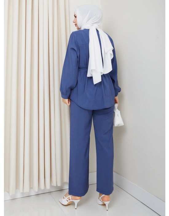 Düğme Detaylı Modal Takım