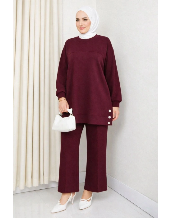 İki Yanı Düğme Detaylı İkili Takım