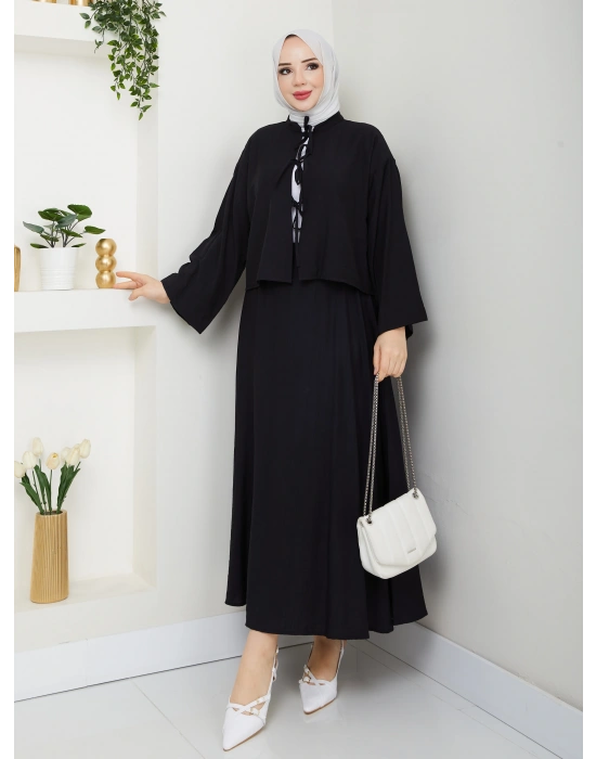 Önü Bağlamalı Çilek Kumaş Etekli Takım