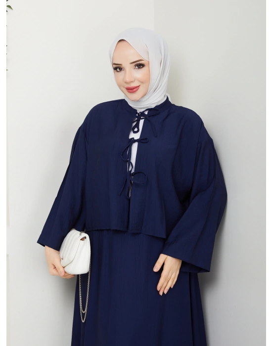 Önü Bağlamalı Çilek Kumaş Etekli Takım