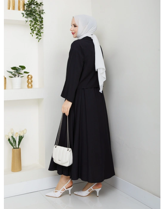 Önü Bağlamalı Çilek Kumaş Etekli Takım