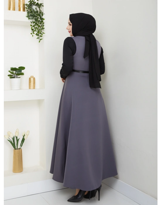 Önü Düğmeli Kemerli Jile