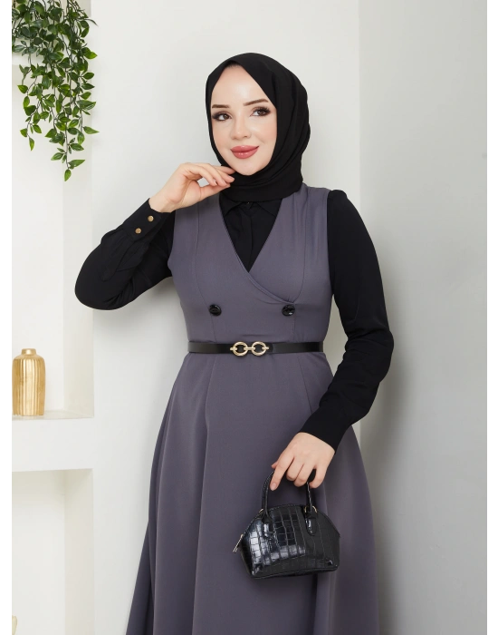 Önü Düğmeli Kemerli Jile