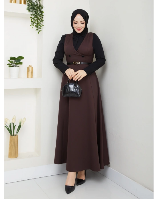 Önü Düğmeli Kemerli Jile