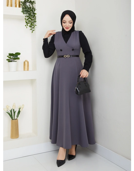 Önü Düğmeli Kemerli Jile