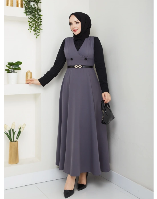 Önü Düğmeli Kemerli Jile