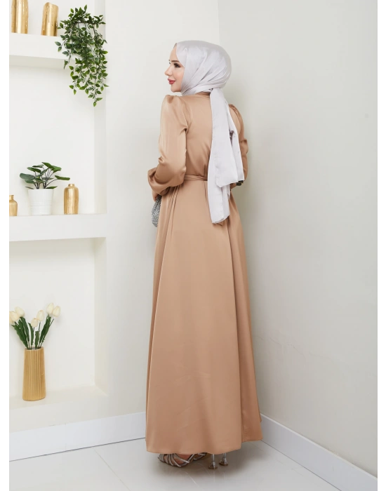 Toka Kemer Detaylı Saten Abiye