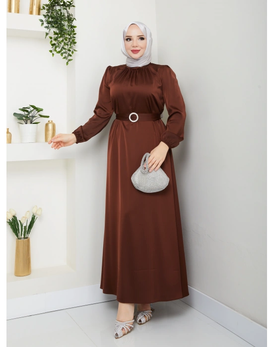 Toka Kemer Detaylı Saten Abiye