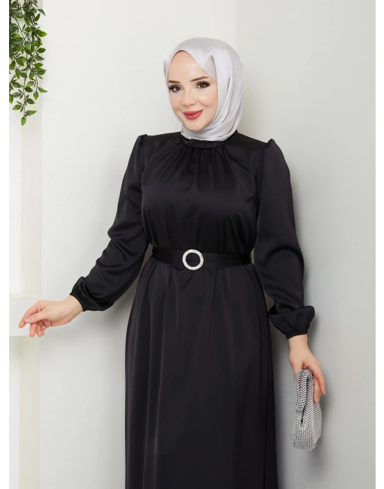 Toka Kemer Detaylı Saten Abiye