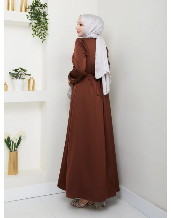 Toka Kemer Detaylı Saten Abiye