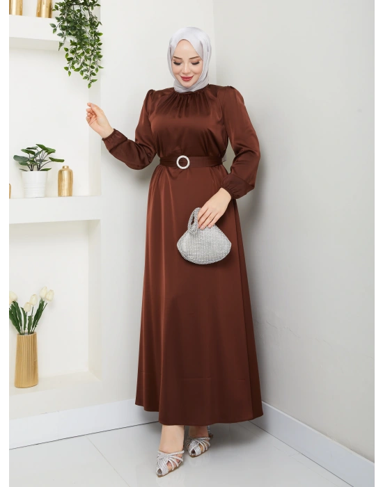 Toka Kemer Detaylı Saten Abiye