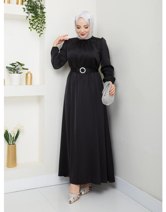 Toka Kemer Detaylı Saten Abiye