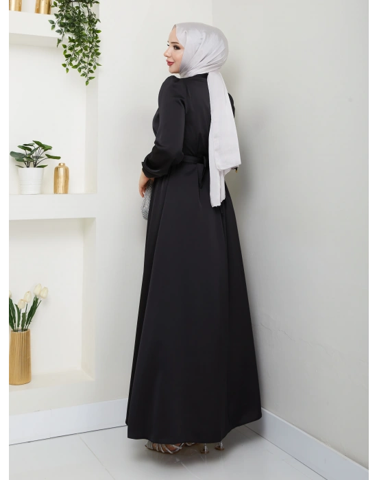 Toka Kemer Detaylı Saten Abiye