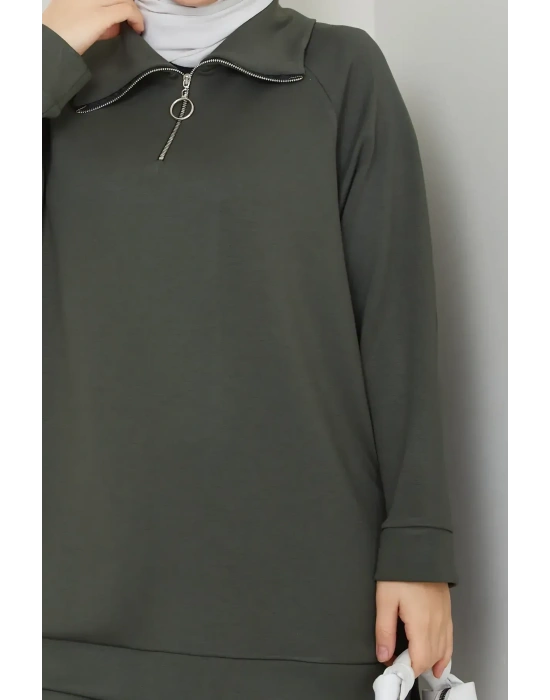 Yakası Fermuarlı Basic İkili Takım