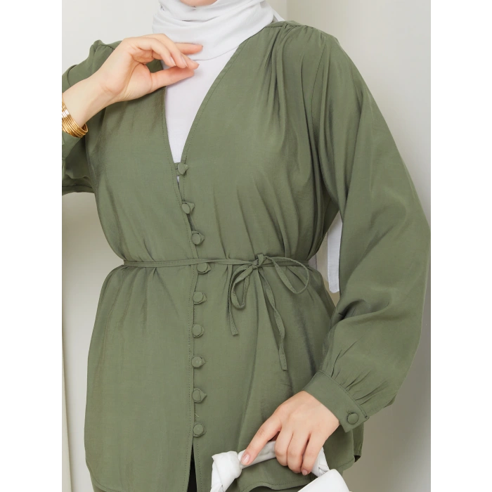 Düğme Detaylı Modal Takım