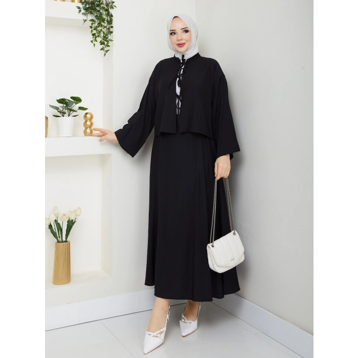 Önü Bağlamalı Çilek Kumaş Etekli Takım