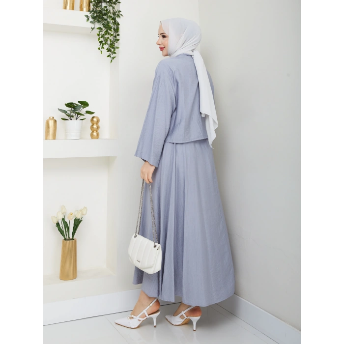 Önü Bağlamalı Çilek Kumaş Etekli Takım