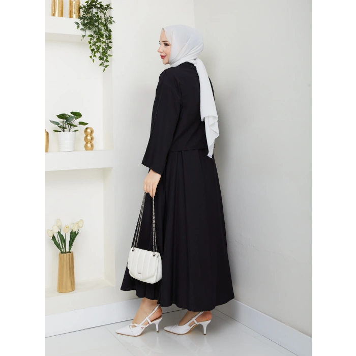 Önü Bağlamalı Çilek Kumaş Etekli Takım