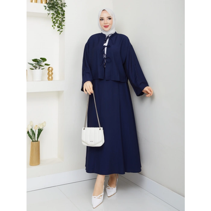 Önü Bağlamalı Çilek Kumaş Etekli Takım