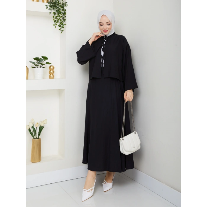 Önü Bağlamalı Çilek Kumaş Etekli Takım