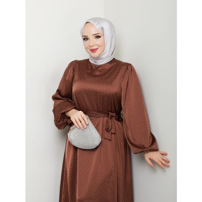 Taşlı Saten Abiye