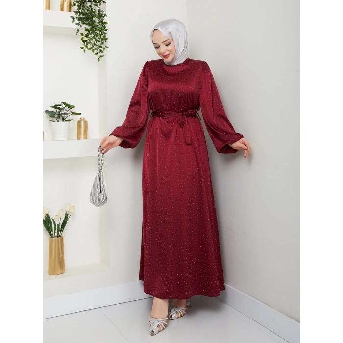Taşlı Saten Abiye