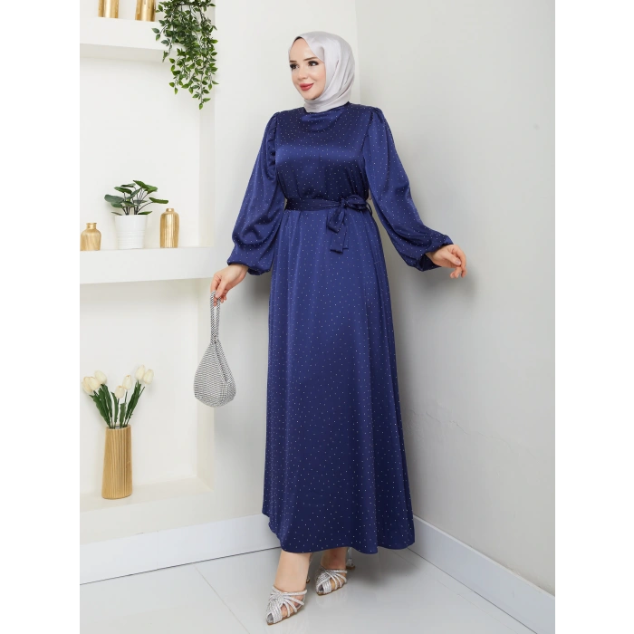 Taşlı Saten Abiye