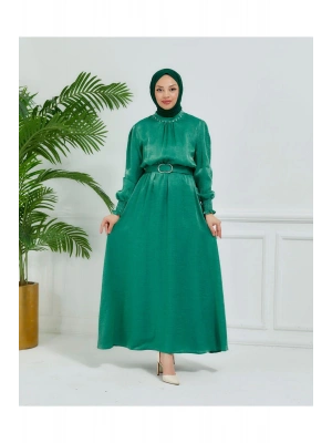 parlak kumaş elbise