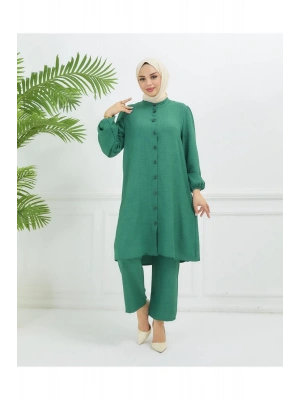 Sofya Keten Tunik Ve Pantolonlu Ikili Takım