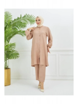 Sofya Keten Tunik ve Pantolonlu İkili Takım