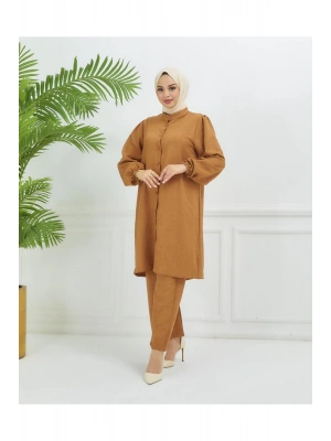 Sofya Keten Tunik ve Pantolonlu İkili Takım