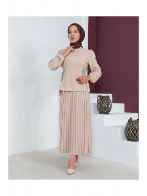 Pilise Etekli İkili Takım Krep Kumaş 7992