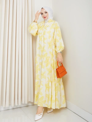 Büyük Çiçek Desen Elbise