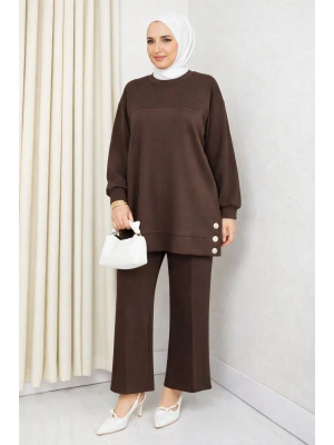 İki Yanı Düğme Detaylı İkili Takım