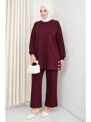 İki Yanı Düğme Detaylı İkili Takım