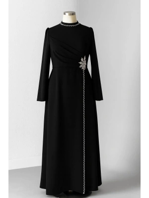 Krep Kumaş Taş Detaylı Abiye