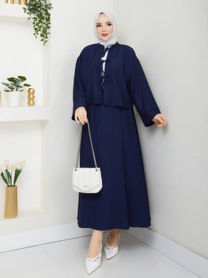 Önü Bağlamalı Çilek Kumaş Etekli Takım